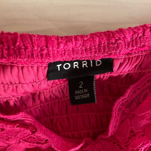 Torrid - Lace Smocked Crop Top, 2X - Picture 6 of 7